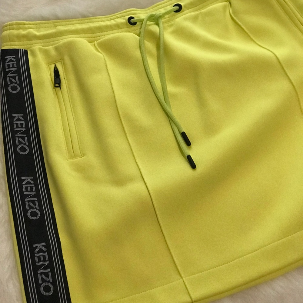 Kenzo jogger skirt with logo in Lemon color Kenzo logo tape